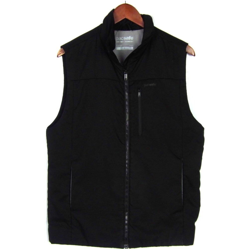PACSAFE Anti-Theft Technology Transit Black Zip-Up Insulated Vest Men's Small